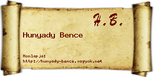 Hunyady Bence névjegykártya